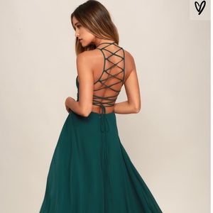 Long green dress lulus